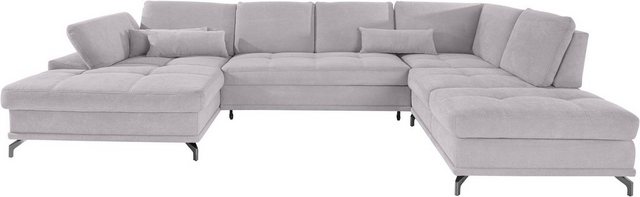 Bild von Places of Style Wohnlandschaft "Costello L-Form, mit Sitztiefenverstellung, Armteilverstellung und", 3 Nierenkissen, optional Bettfunktion und Bettkasten