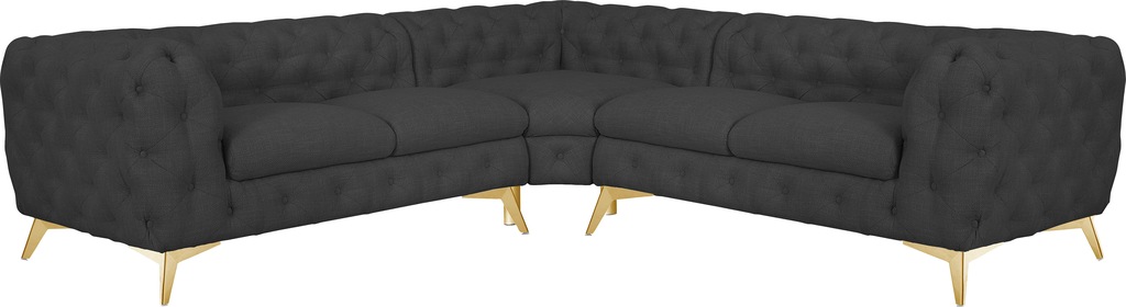 Bild von Leonique Chesterfield-Sofa "Glynis L-Form", aufwändige Knopfheftung, moderne Chesterfield Optik, Fußfarbe wählbar
