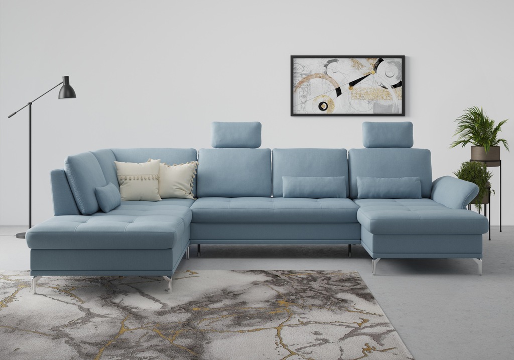 Bild von INOSIGN Wohnlandschaft "Palm Beach U-Form", Federkern, mit Sitztiefenverstellung, wahlweise mit Bettfunktion