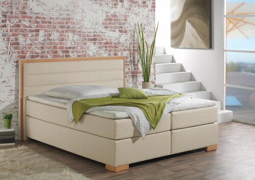 Bild von Home affaire Boxspringbett »Treviso«, in 5 Breiten, 3 Ausführungen, 2 Härtegraden, Topper. Holzrahmen