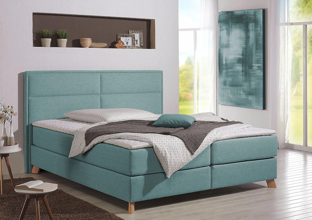Bild von Home affaire Boxspringbett "Caria", in 5 Breiten, 3 Matratzen-Ausführungen, 2 Härtegraden, Topper