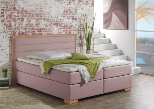 Bild von Home affaire Boxspringbett »Treviso«, in 5 Breiten, 3 Ausführungen, 2 Härtegraden, Topper. Holzrahmen