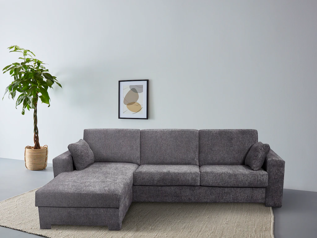 Bild von Home affaire Ecksofa "Roma "M" Matratzenhöhe 14 cm, Dauerschlaffunktion, mit Unterfederung,", Liegemaße ca 143x198 cm, L-Form