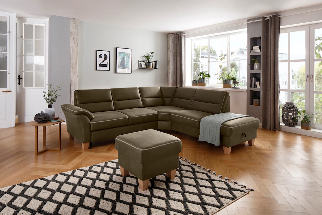Bild von Home affaire Ecksofa "Soleo L-Form", komfortabel durch Trapezecke mit Relaxfunktion, auch mit Bettfunktion