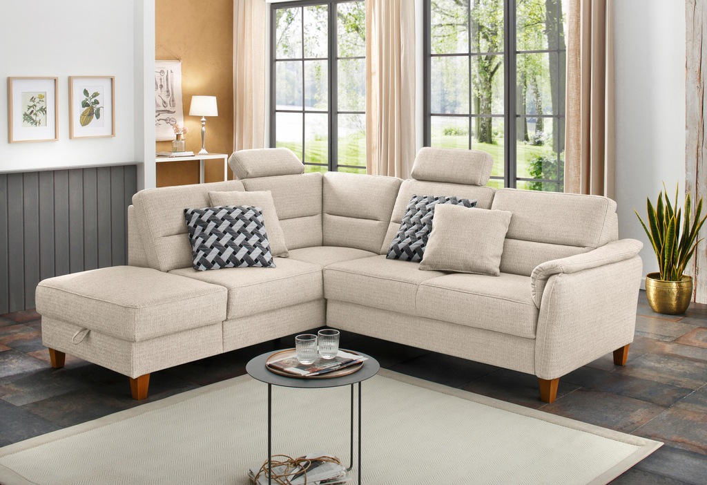 Bild von Home affaire Ecksofa "Palmera L-Form", Federkern, wahlweise mit Bettfunktion und mit/ohne Stauraum
