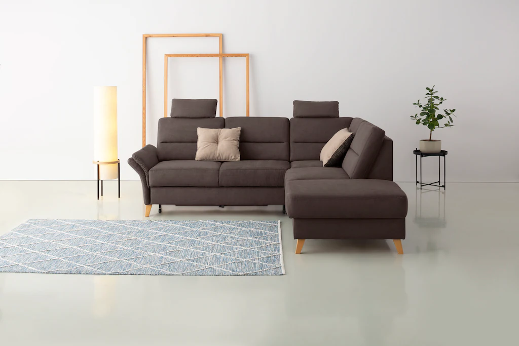 Bild von Home affaire Ecksofa "Westerland L-Form", Federkern-Polsterung, wahlweise mit Bettfunktion, Bettkasten