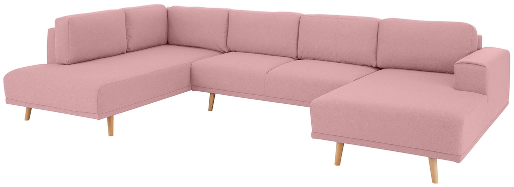 Bild von Home affaire Wohnlandschaft "Lasse U-Form", im scandinavischem Stil mit Holzfüßen