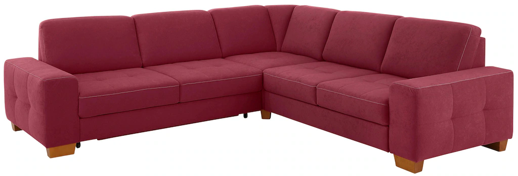 Bild von Home affaire Ecksofa "Puccini L-Form", mit Federkern, Sitztiefenverstellung, Kontrastnaht