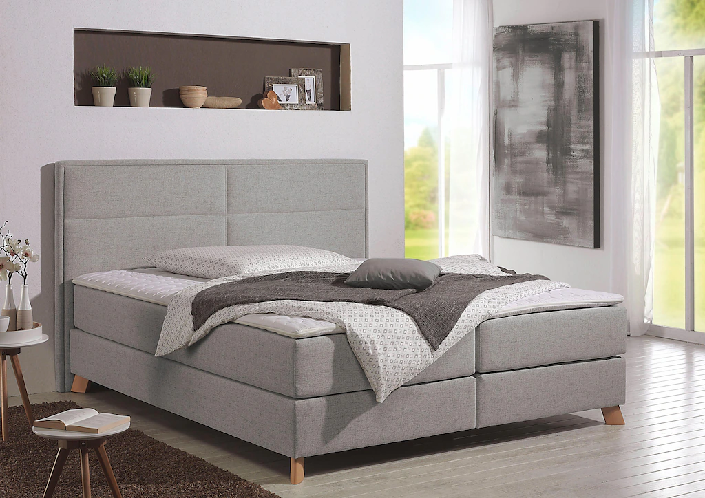 Bild von Home affaire Boxspringbett "Caria", in 5 Breiten, 3 Matratzen-Ausführungen, 2 Härtegraden, Topper