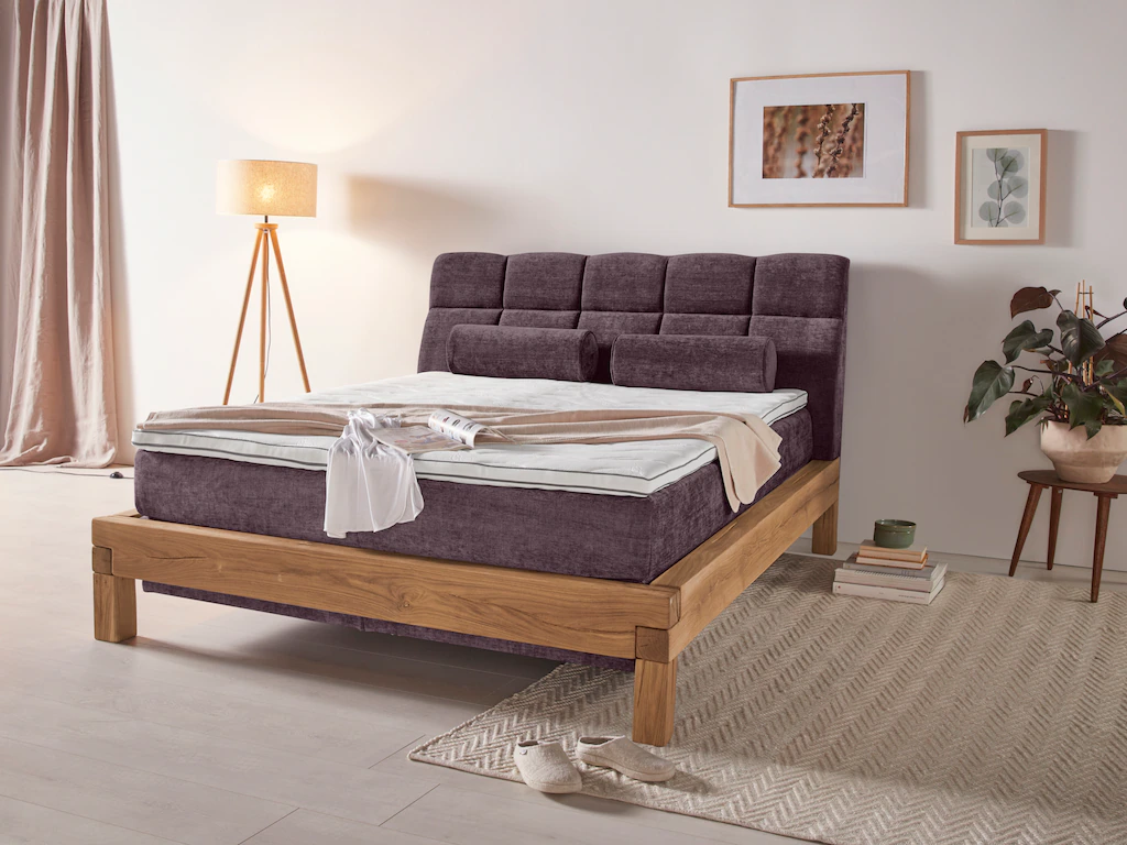 Bild von Home affaire Boxspringbett "Villads", Liegefläche: 160/200 cm aus Balkeneiche, Inside-Boxspring-Unterbau