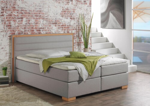 Bild von Home affaire Boxspringbett »Treviso«, in 5 Breiten, 3 Ausführungen, 2 Härtegraden, Topper. Holzrahmen