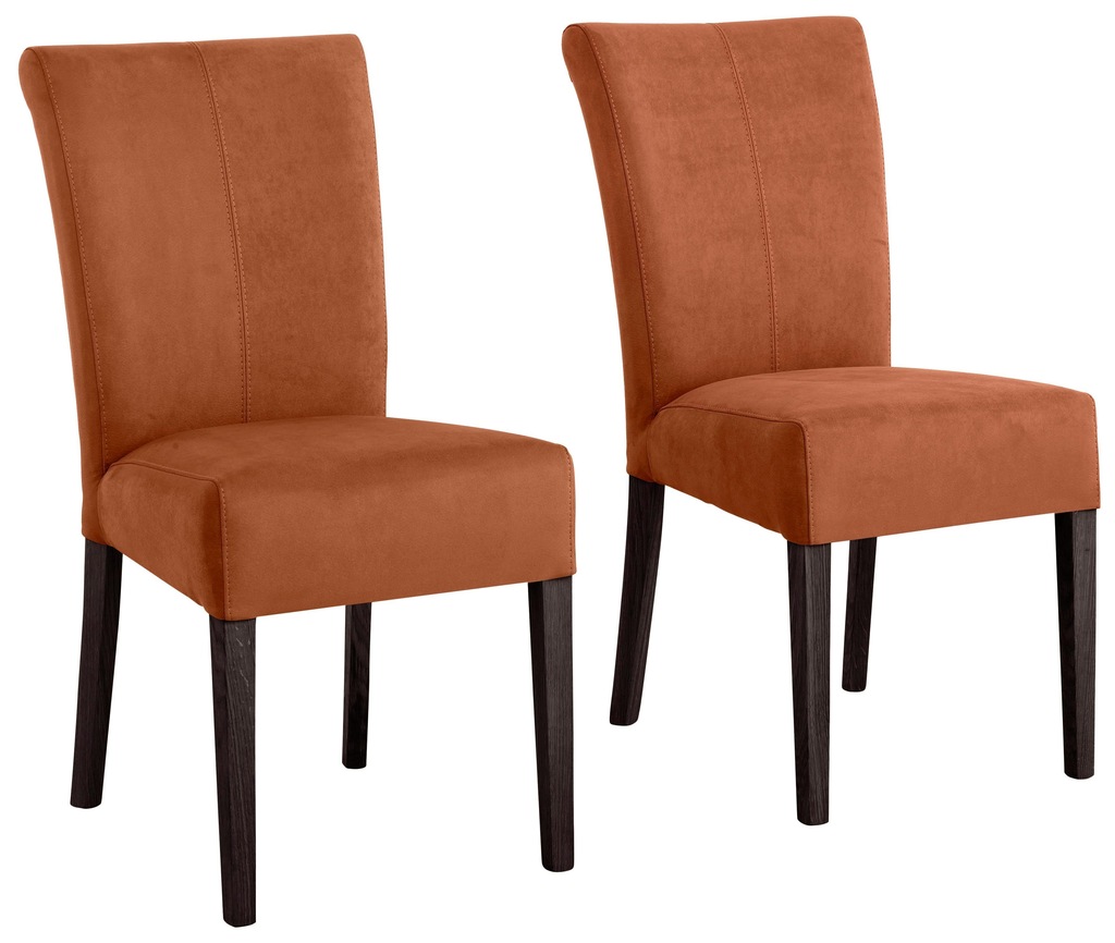 Bild von Home affaire Esszimmerstuhl "Queen", (Set), 2 St., Luxus-Microfaser, Beine aus massiver Buche, wengefarben lackiert, Polsterstuhl