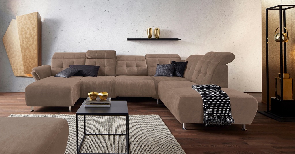 Bild von Places of Style Wohnlandschaft "Manhattan U-Form", 2 Sitze mit elektrischer Relaxfunktion, verstellbare Armlehnen
