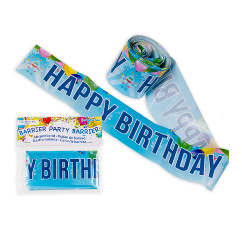 Bild von "Happy Birthday" Absperrband mit Ballon-Motiv, 10m