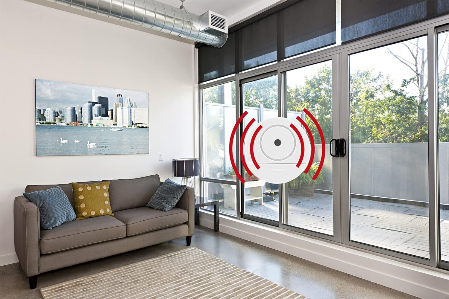 Bild von Olympia VA 200 Glasbruchmelder (mit Alarm, Rückseitiger Klebestreifen, 95 dB Alarm, Glasbruchsensor, Glasbruchalarm für Fenster in Haus und Wohnung)