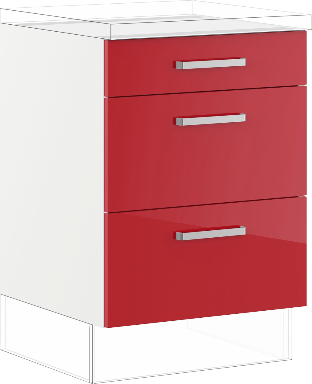 Bild von IMPULS KÜCHEN Auszugsunterschrank ""Turin", Breite/Höhe: 60/72,3 cm, mit Soft-Close", vormontiert, mit Schubkasten, mit Auszügen