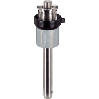 Bild von HALDER - Kugelsperrbolzen, selbstsichernd, mit verstellbarem Griff | d1=10 mm / l1 von=50 mm / l1 bis=60 mm / Rostfreier Stahl 1.4305 | 22370.0632