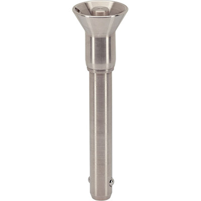 Bild von HALDER - Kugelsperrbolzen, selbstsichernd, mit Schutzgriff | d1=16 mm / l1=110 mm / Rostfreier Stahl 1.4305 | 22340.1084
