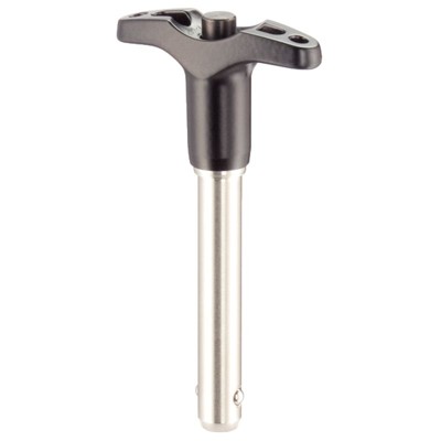 Bild von HALDER - Kugelsperrbolzen, selbstsichernd, mit T-Griff | d1=10 mm / l1=110 mm / Rostfreier Stahl 1.4542, ausscheidungsgehärtet | 22350.0057