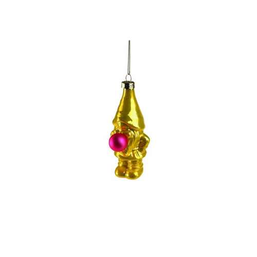 Bild von Werner Voß Weihnachtsbaumkugel Bob van Bubbles Glashänger gelb 10cm