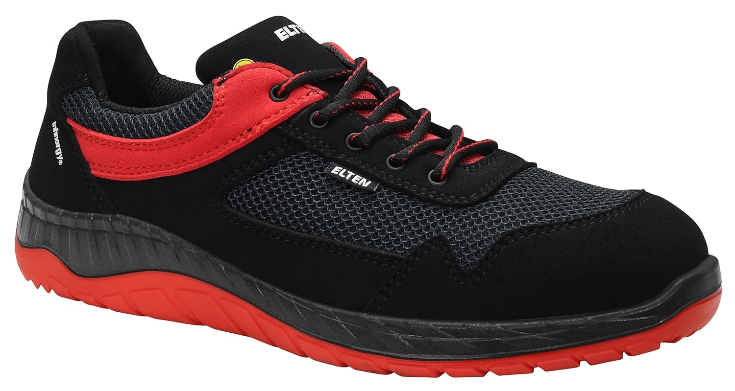 Bild von ELTEN Sicherheitsschuhe Lonny red Low ESD S1P, Damen und Herren, Textil, Stahlkappe, leicht, sportlich Schwarz,Rot41