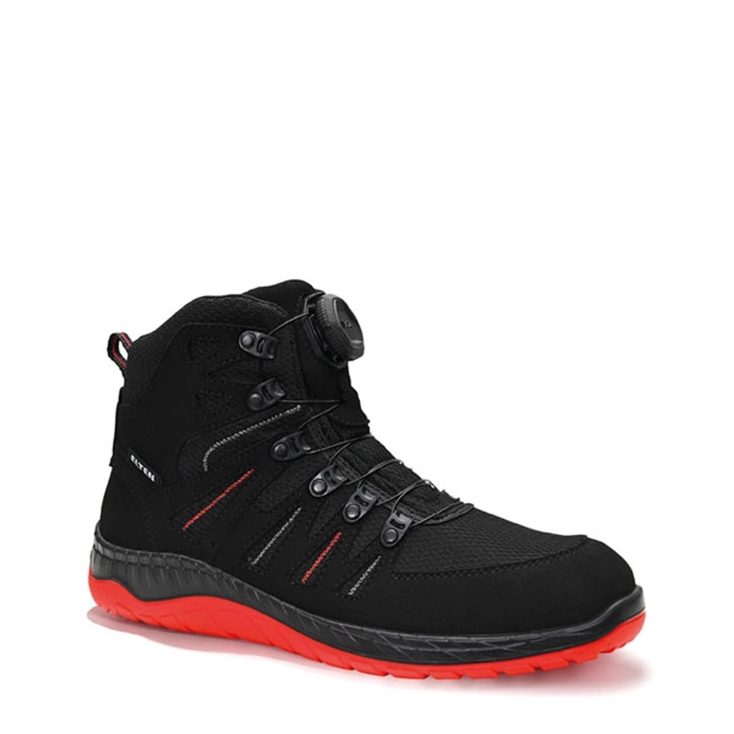 Bild von Elten, Sicherheitsschuhe, Sicherheits-Hochschuh S3 ESD Maddox Boa black/red mid Gr.47 (S3, 47)