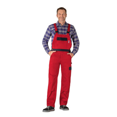 Bild von Planam - Latzhose 1223 rot/marine, Größe 90