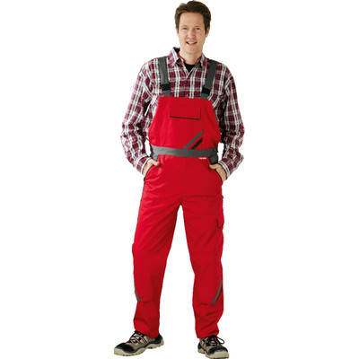 Bild von Latzhose 2336 rot/schiefer/schwarz, Größe 60
