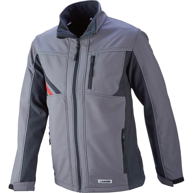 Bild von Planam Highline Herren Winter Softshelljacke schiefer schwarz rot Modell 2382 Größe S