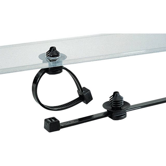 Bild von HellermannTyton 150-31097 T30LFT6LG-PA66HS/PA66HIRHS-BK Kabelbinder 200 mm 3.50 mm Schwarz mit Spreizanker 500 St.