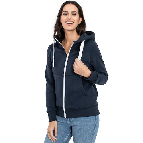 Bild von DEPROC Active Kapuzensweatjacke »FinjaCMYK II«, weiche Fleecejacke mit Kängurutasche