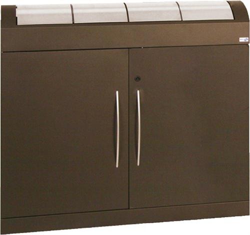 Bild von Wertstoffsammler H975xB1100xT320mm, Inh.4 x 45l Soft-Mocca Klappen VA