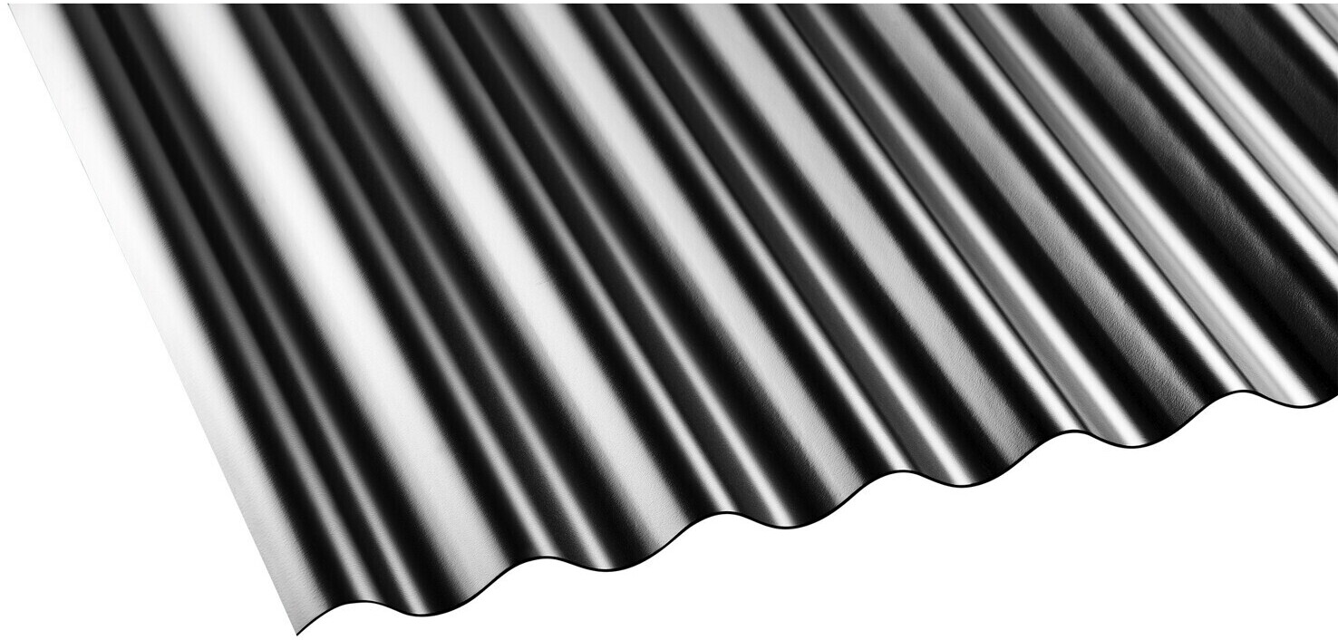Bild von Gutta PVC-Wellplatte 'Sinus 76/18' schwarz 120 x 80 x 0,12 cm
