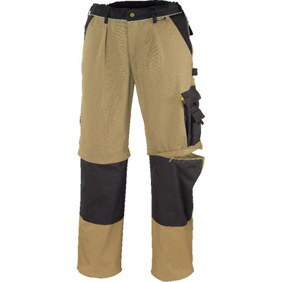Bild von TeXXor® Canvas 320g/m² 2in1 Bundhose tobago khaki/schwarz 65% Poly 35% Bw Gr.28