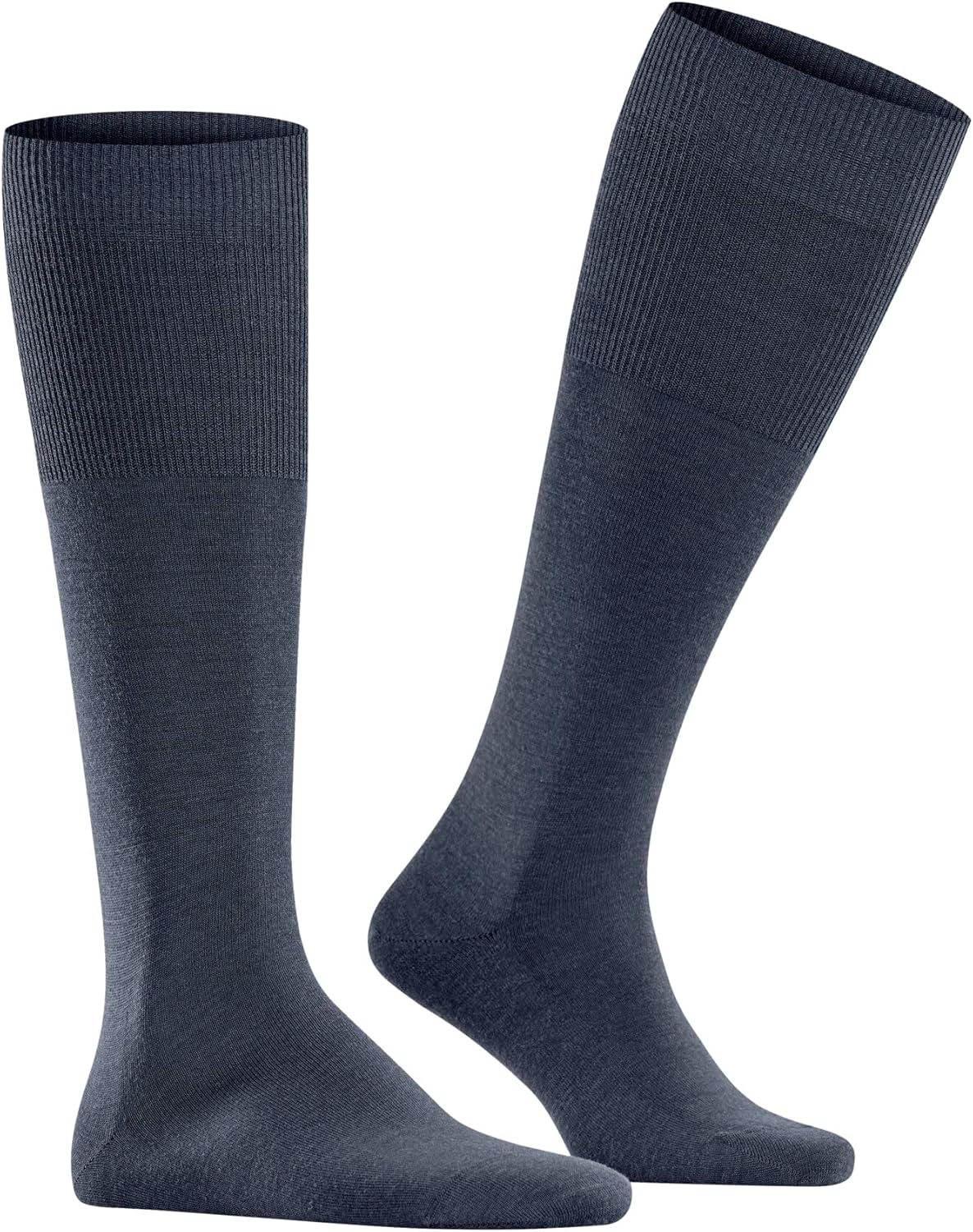 Bild von FALKE Herren Kniestrümpfe Airport M Kh Wolle Baumwolle lang einfarbig 1 Paar, Blau Dark Blue Melange 6688, 45-46