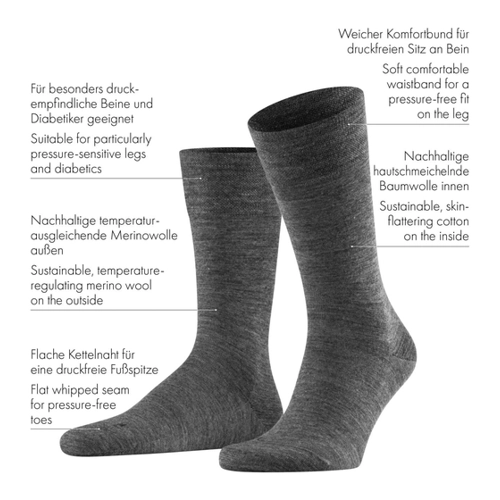 Bild von FALKE Herren Socken Sensitive Berlin M - Bequeme und nachhaltige Socken für den Alltag