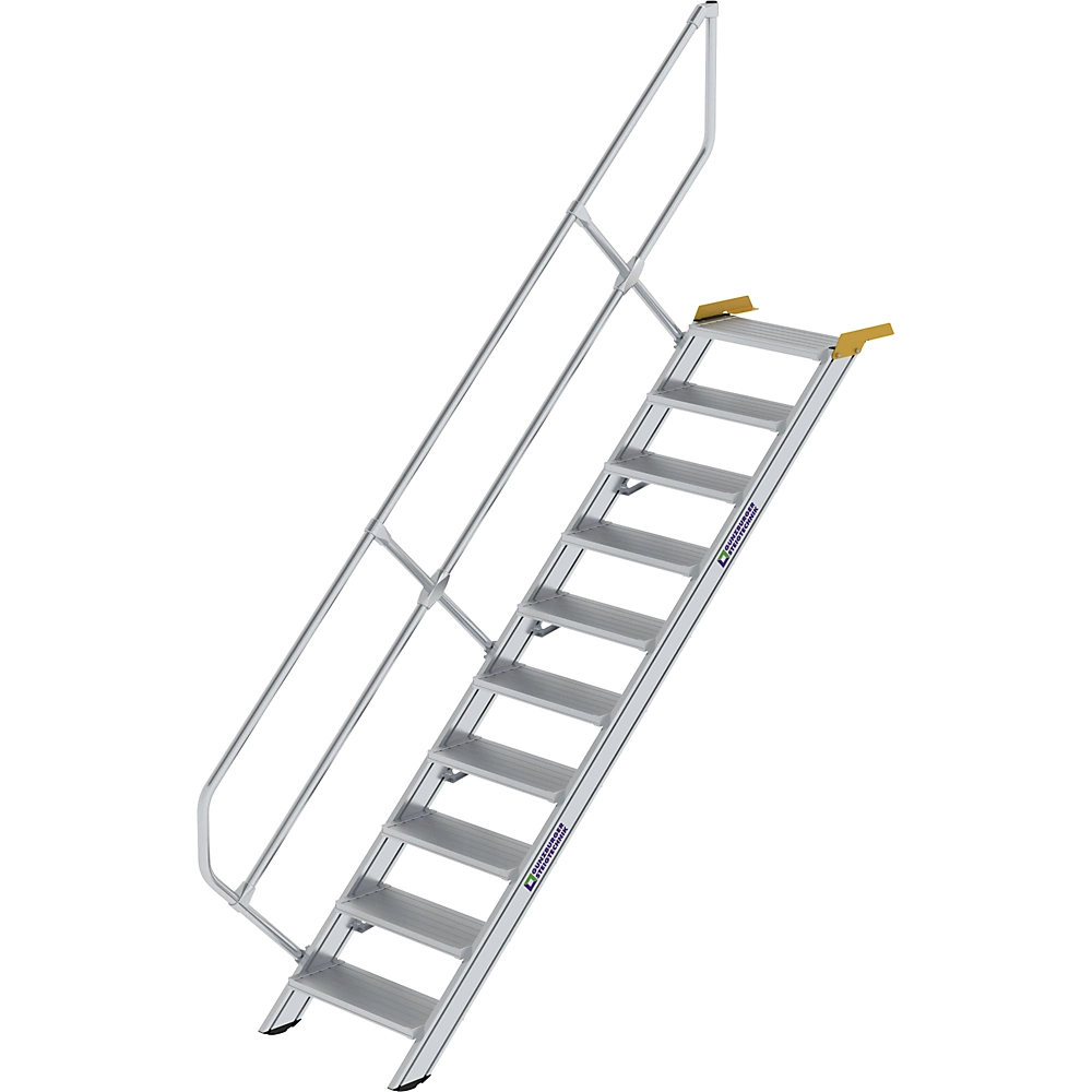 Bild von Günzburger Steigtechnik Treppe 45° Stufenbreite 800 mm 10 Stufen Aluminium geriffelt