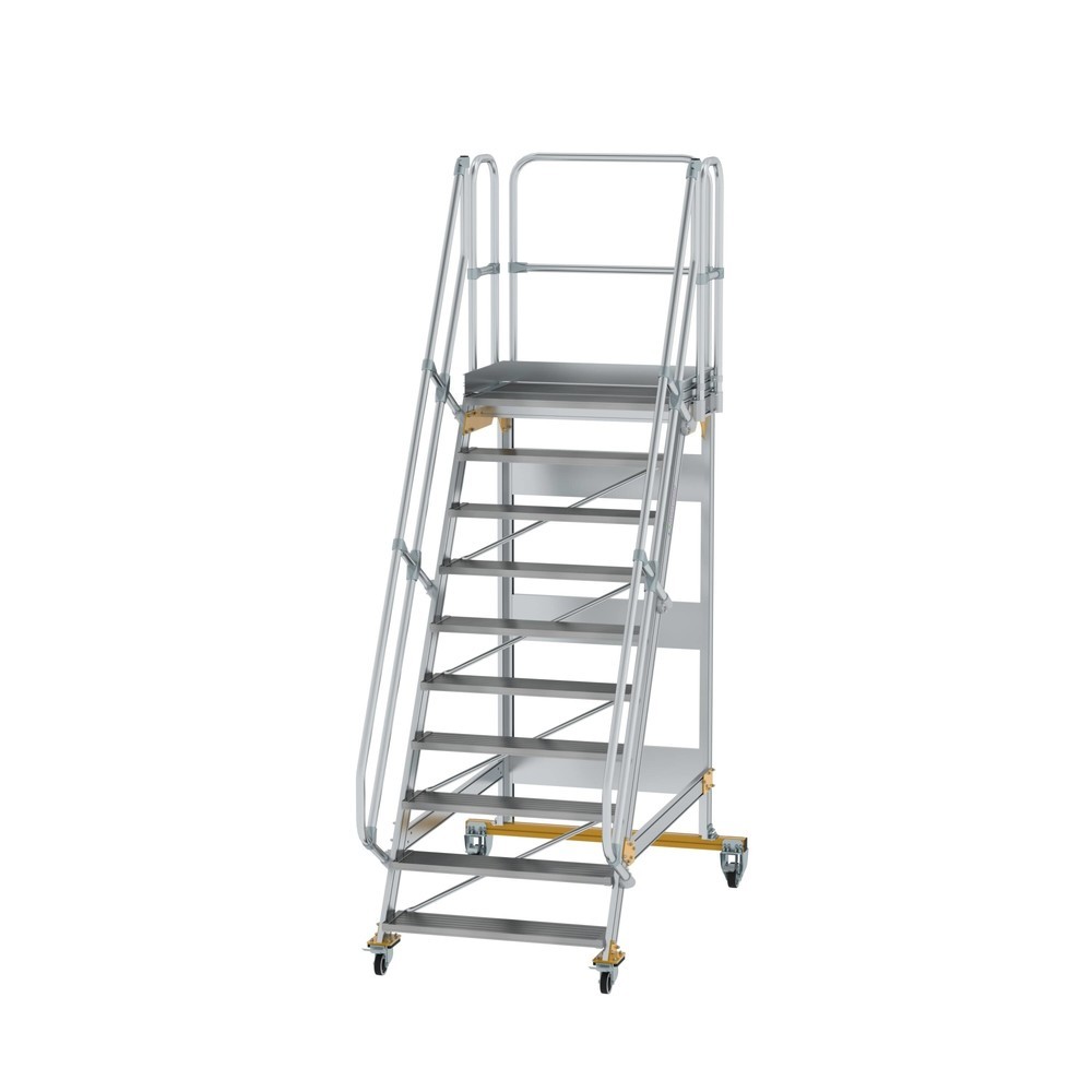 Bild von Günzburger Steigtechnik Plattformtreppe fahrbar 60° Stufenbreite 1000 mm 10 Stufen