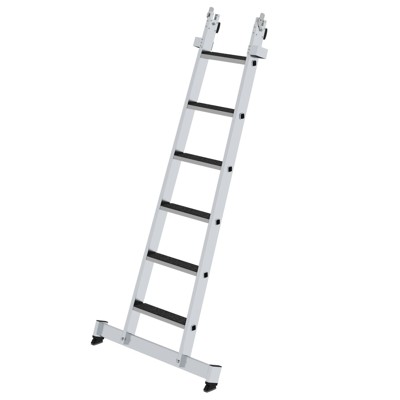 Bild von Stufen-Glasreinigerleiter Unterteil mit nivello-Traverse und clip-step R13 6 Stufen - 012011 - Günzburger Steigtechnik