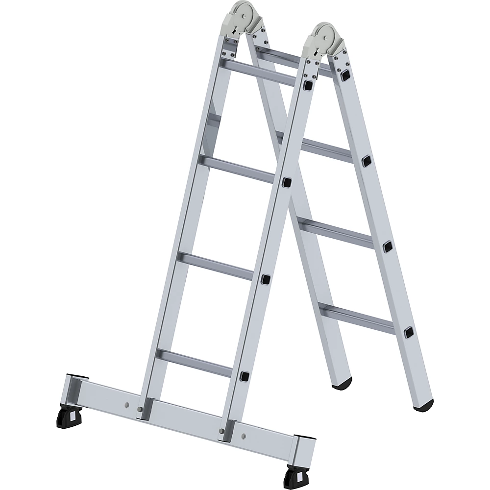 Bild von Günzburger Steigtechnik MUNK 32208 Aluminium Klappleiter inkl. Traverse Arbeitshöhe (max.): 3.6m S