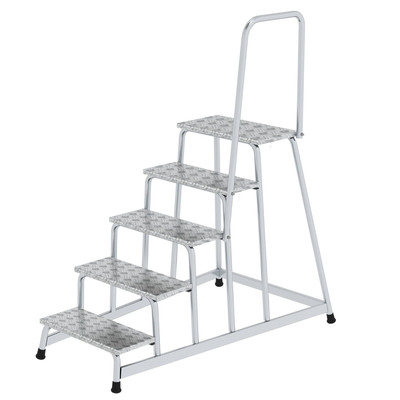 Bild von Günzburger Steigtechnik MUNK 50045 Aluminium Treppe Arbeitshöhe (max.): 3m Silber 16.2kg