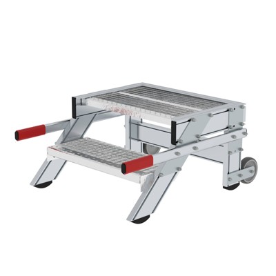 Bild von MUNK Günzburger Steigtechnik - Arbeitspodest 2 Stufen, 2 Rollen Stufenbreite 600mm, Breite 600mm L 400mm