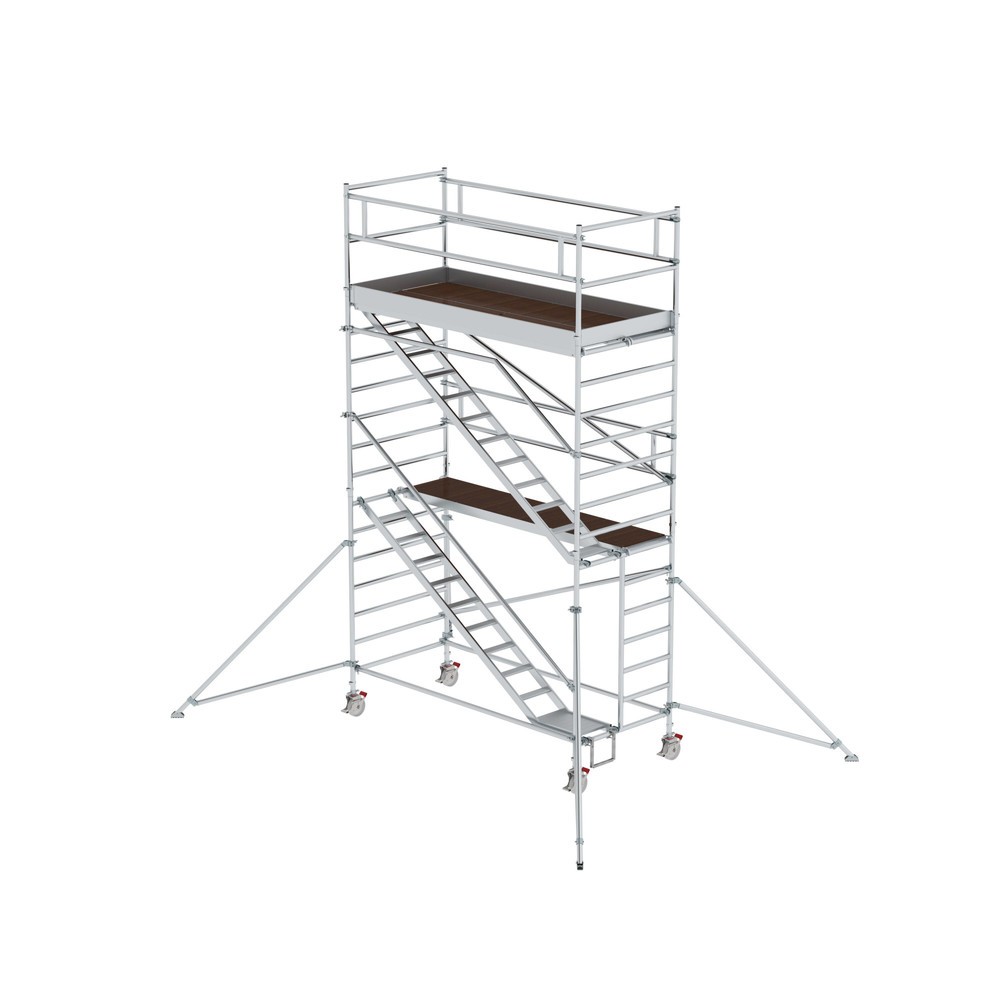 Bild von Günzburger Steigtechnik Rollgerüst 1,35 x 3,0 m mit Schrägaufstiegen & Ausleger Plattformhöhe 4,35 m