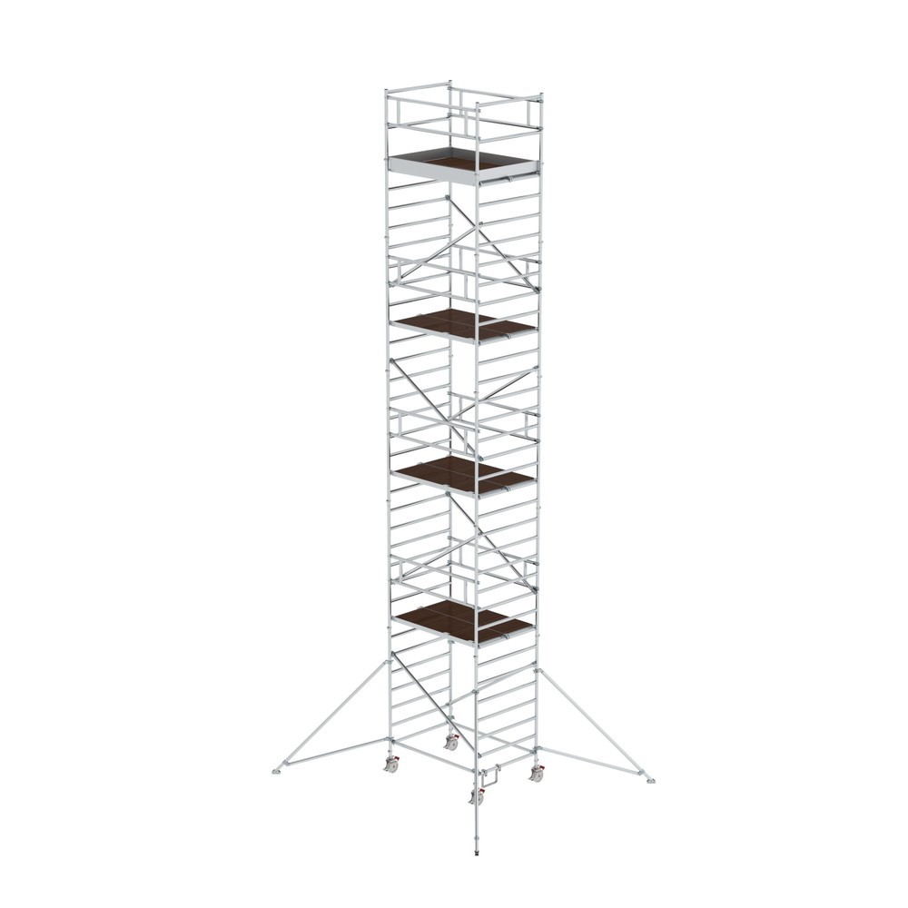Bild von Günzburger Steigtechnik Rollgerüst 1,35 x 1,80 m mit Ausleger & Doppel-Plattform Plattformhöhe 9,35 m