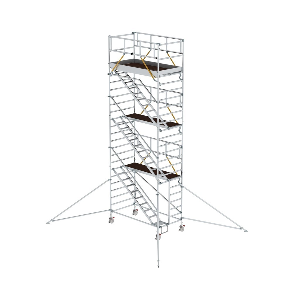 Bild von Günzburger Steigtechnik Rollgerüst SG 1,35 x 2,45 m mit Schrägaufstiegen & Ausleger Plattformhöhe 6,43 m