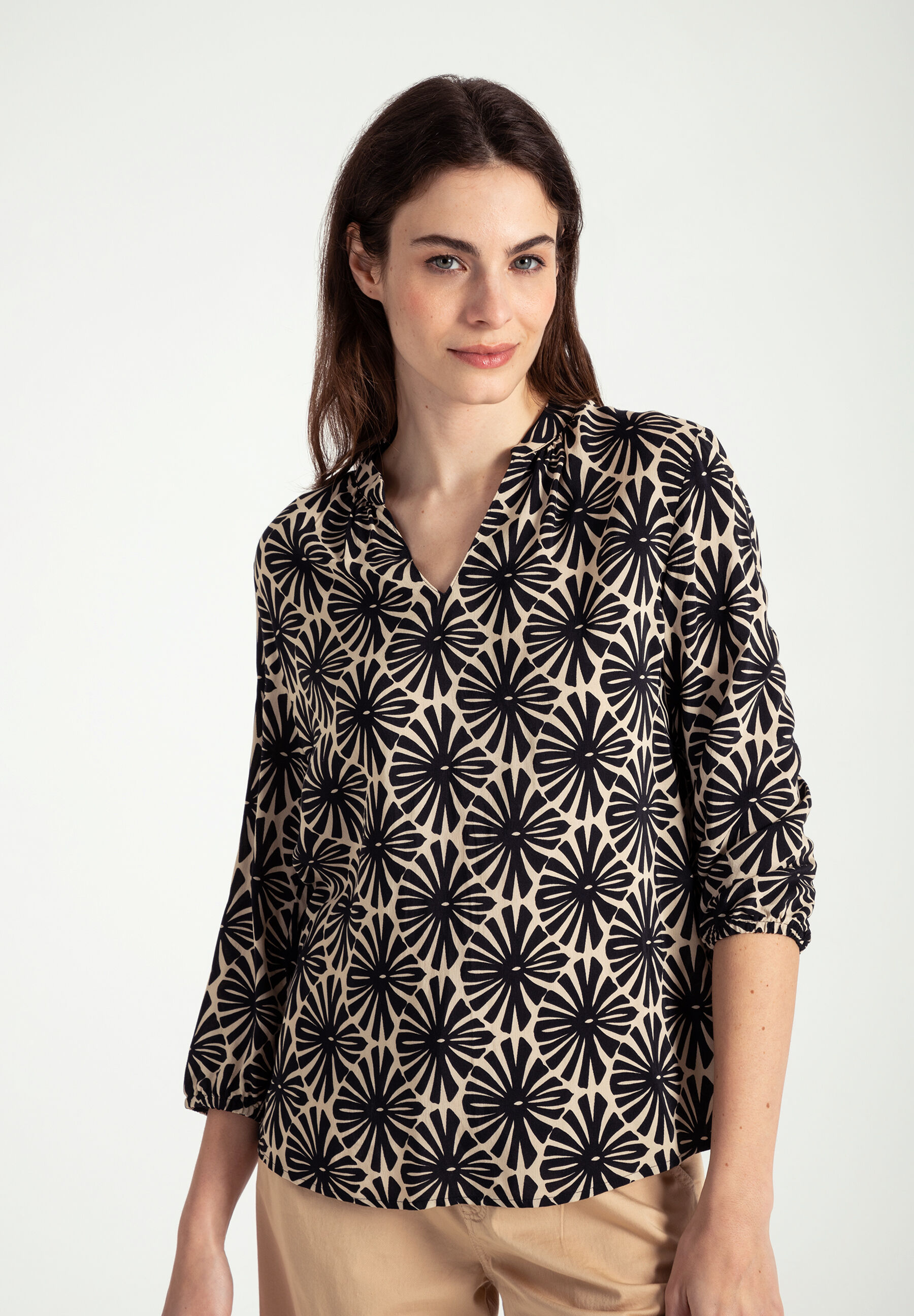 Bild von MORE & Shirtbluse, Split-Neck, für Damen, schwarz, 34