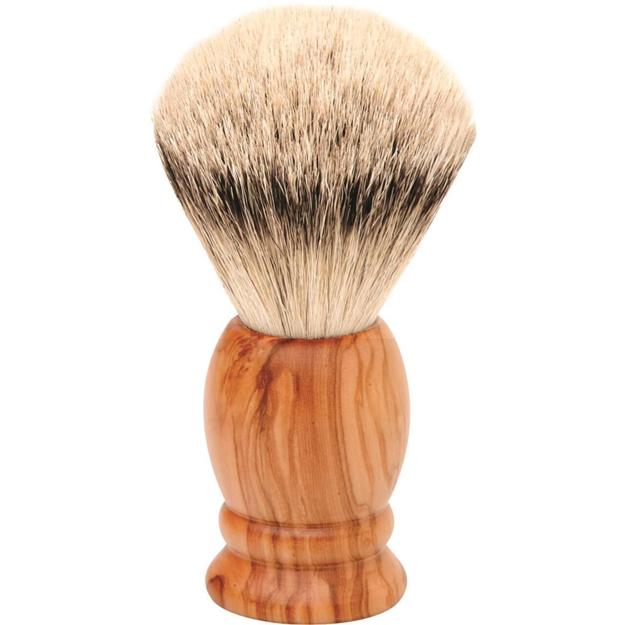 Bild von Erbe Shaving Shop Rasierpinsel Olivenholz, Silberspitz