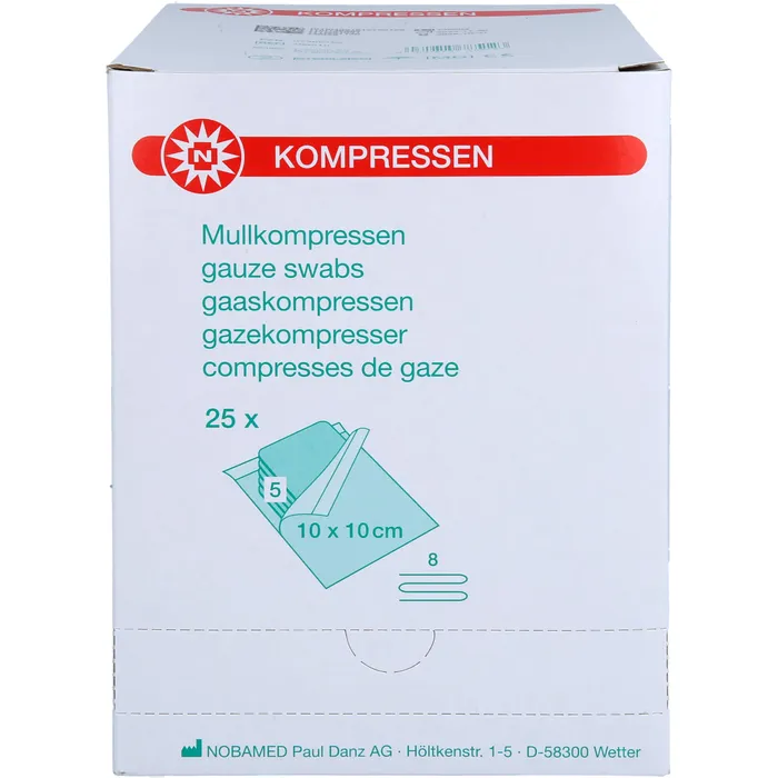 Bild von Mullkompressen 10 X 10 cm 8-Fach Steril 25 X 5 Kompressen - Zur Wundbehandlung