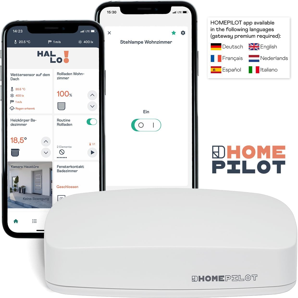 Bild von HOMEPILOT Schaltaktor smart 2-Kanal Unterputz (2x 6,5A, 1.500W, 230V) mit Funk, Smart Home nachrüsten z.B. für Lichtschalter, Steckdosen, Fußbodenheizung uvm. (App, Siri, Alexa via Gateway möglich)
