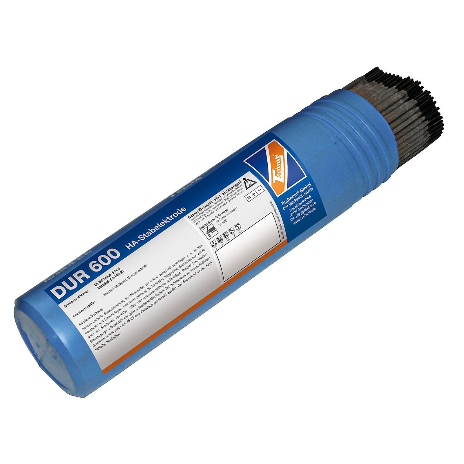 Bild von TECHNOLIT DUR 600 Hartauftragungs-Elektrode Stabelektrode div. Größe VPE 1kg Größe:3.25 x 450 mm